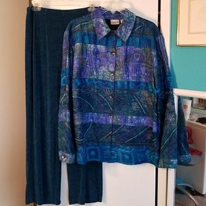 Chico's Silk Sea-Colored Jacket